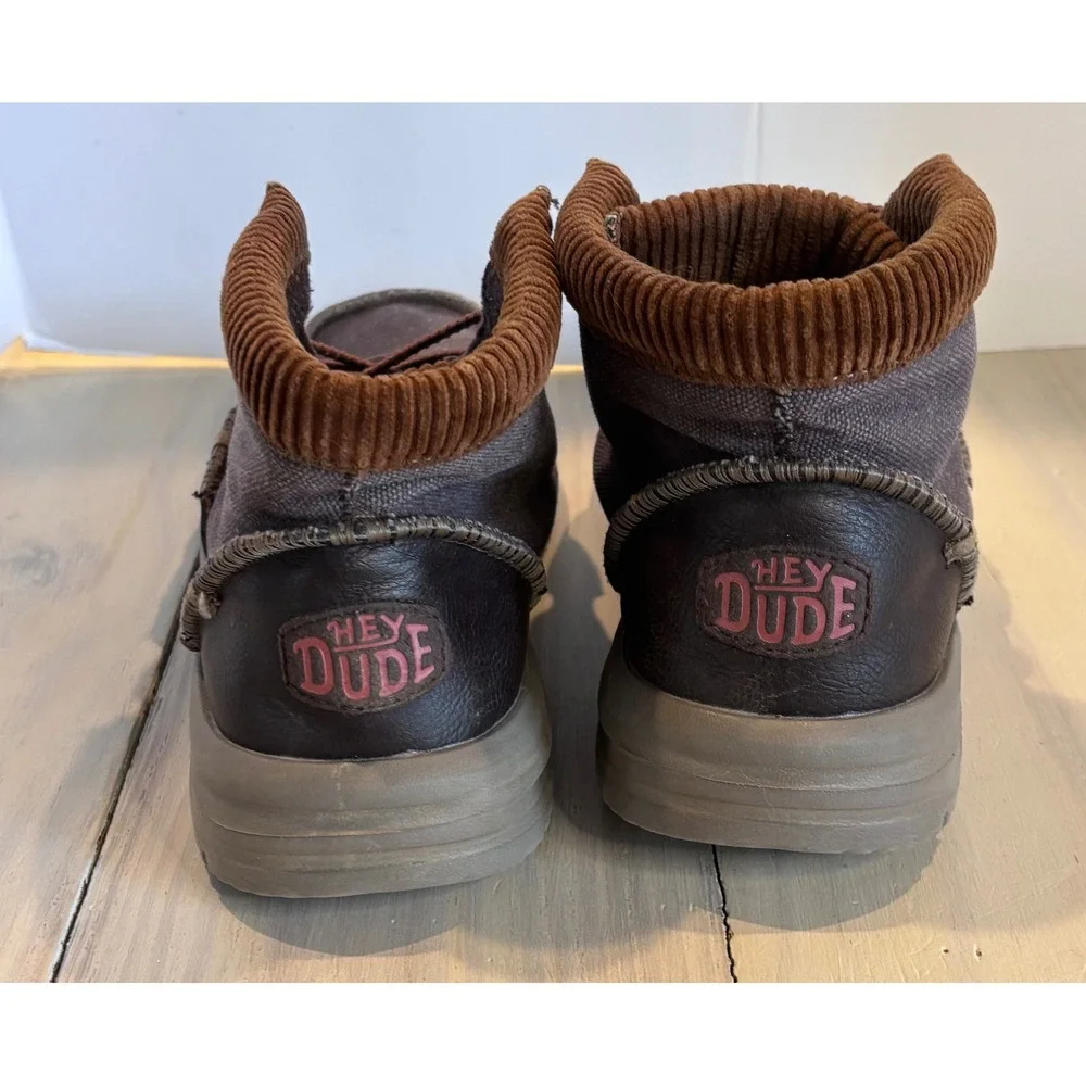 Hey Dude Bradley Corduroy Collar Mens Brown Multi Chukka Boots 42066-2GS Size 7